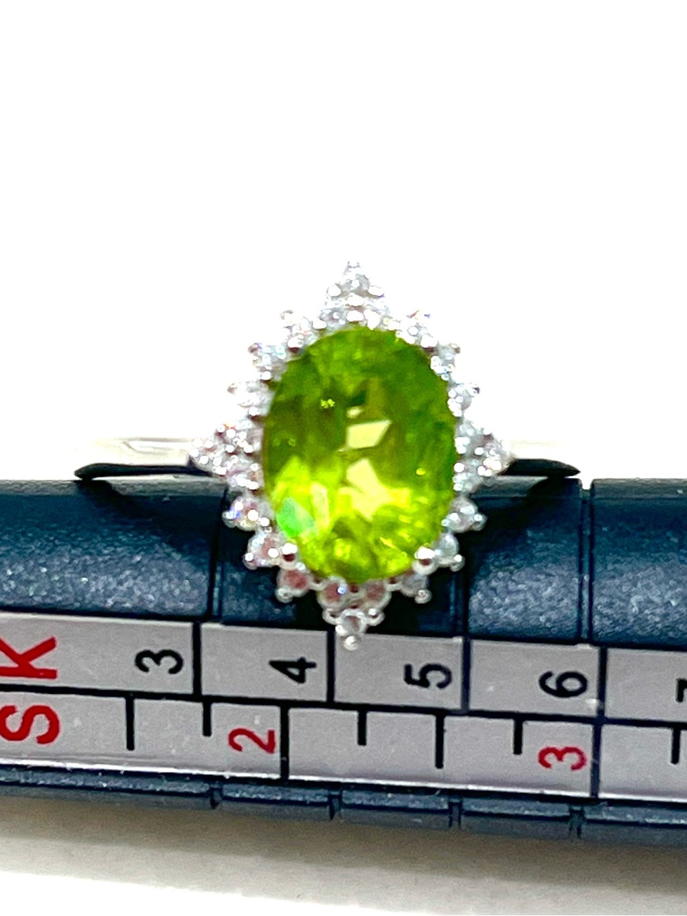 2.5ct Peridot Halo Ring